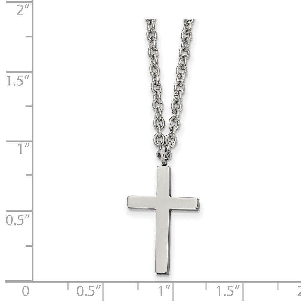 FJC Finejewelers Stainless Steel Cable Cross Necklace 18 Inches x 13 mm
