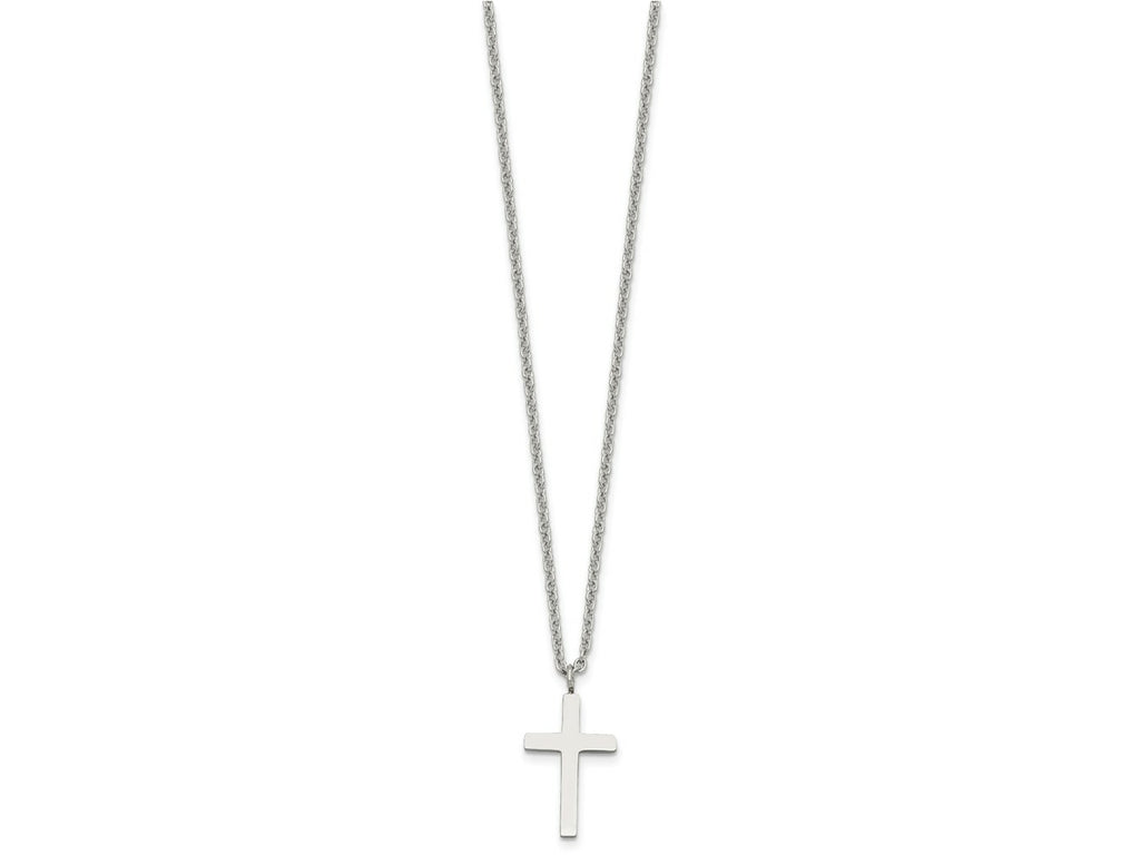 FJC Finejewelers Stainless Steel Cable Cross Necklace 18 Inches x 13 mm