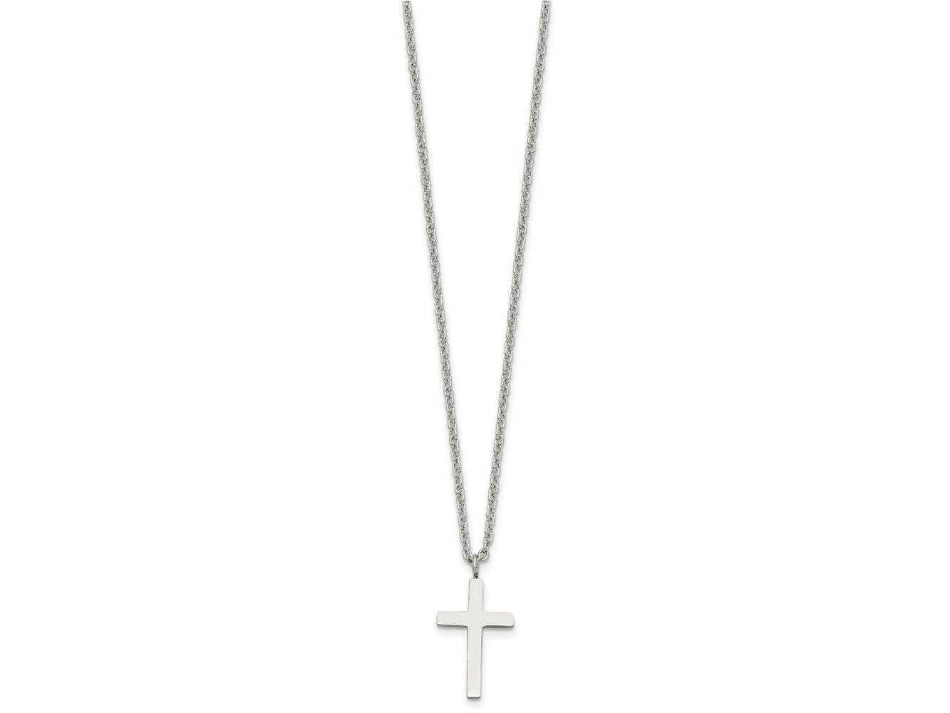 FJC Finejewelers Stainless Steel Cable Cross Necklace 18 Inches x 13 mm