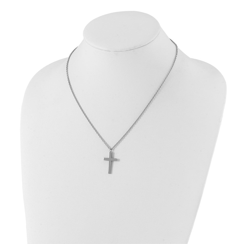 FJC Finejewelers Stainless Steel Cable Polished Cross Necklace 18 Inches x 16 mm