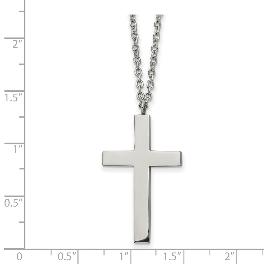 FJC Finejewelers Stainless Steel Polished Cross Necklace 18 Inches x 19 mm