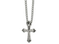 FJC Finejewelers Stainless Steel Curb Antiqued and Cross Slide 24in Necklace 24 Inches x 44 mm