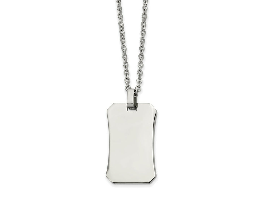 FJC Finejewelers Stainless Steel Polished 22in Dog Tag Necklace 22 Inches x 21.67 mm