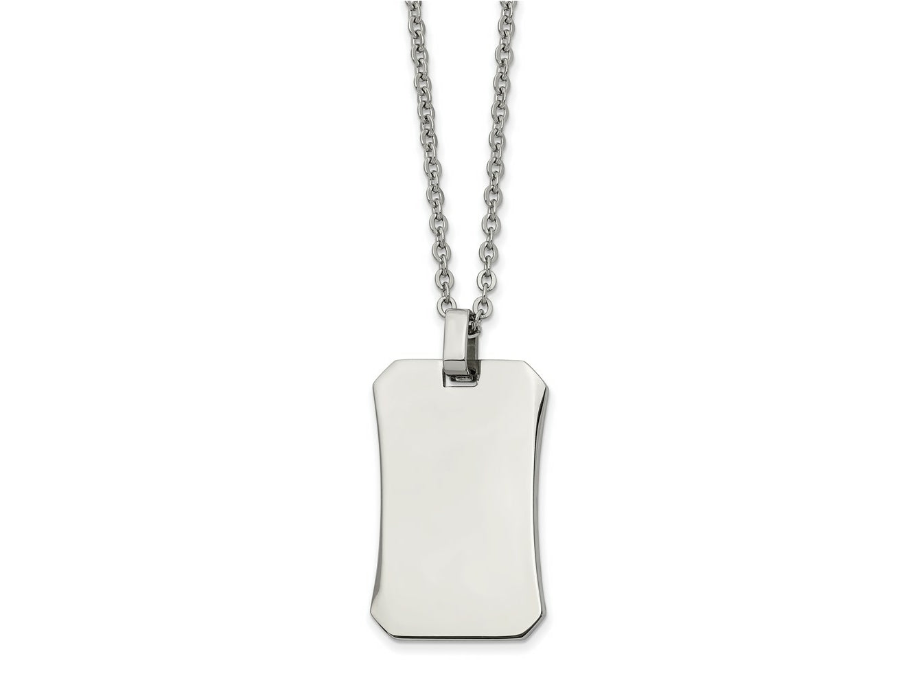 FJC Finejewelers Stainless Steel Polished 22in Dog Tag Necklace 22 Inches x 21.67 mm