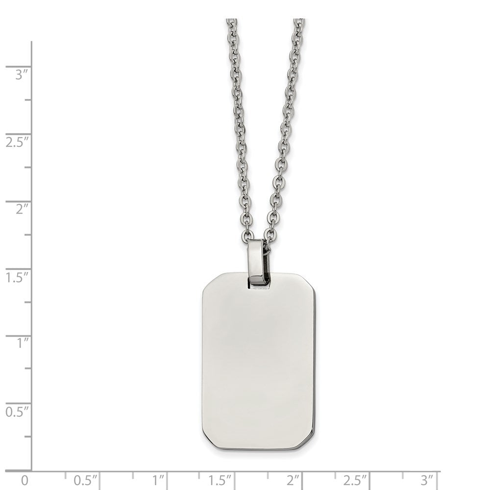 FJC Finejewelers Stainless Steel Rolo Polished Rectangle 22in Necklace 22 Inches x 21.66 mm