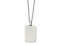 FJC Finejewelers Stainless Steel Rolo Polished Rectangle 22in Necklace 22 Inches x 21.66 mm