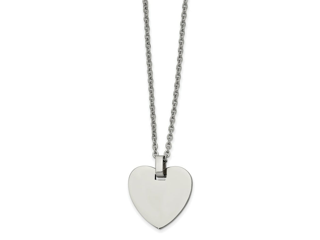 FJC Finejewelers Stainless Steel Polished Heart 20 inch Necklace 20 Inches x 24.75 mm
