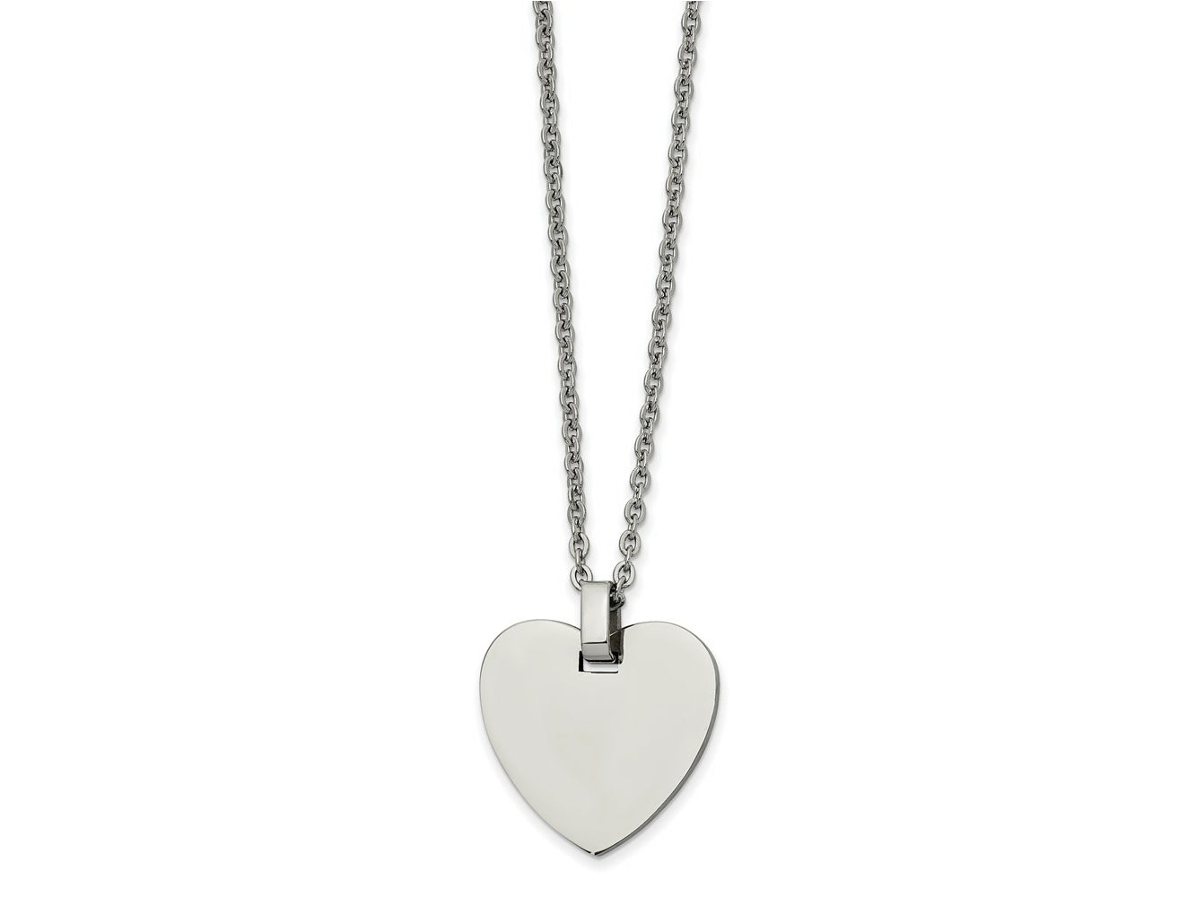 FJC Finejewelers Stainless Steel Polished Heart 20 inch Necklace 20 Inches x 24.75 mm