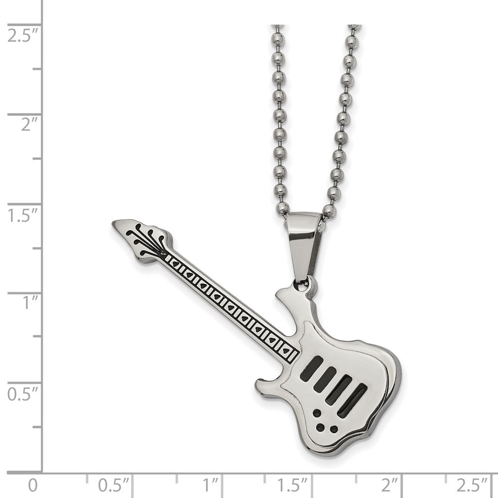 FJC Finejewelers Stainless Steel Polished with Enamel Guitar Necklace 24 Inches x 18.46 mm