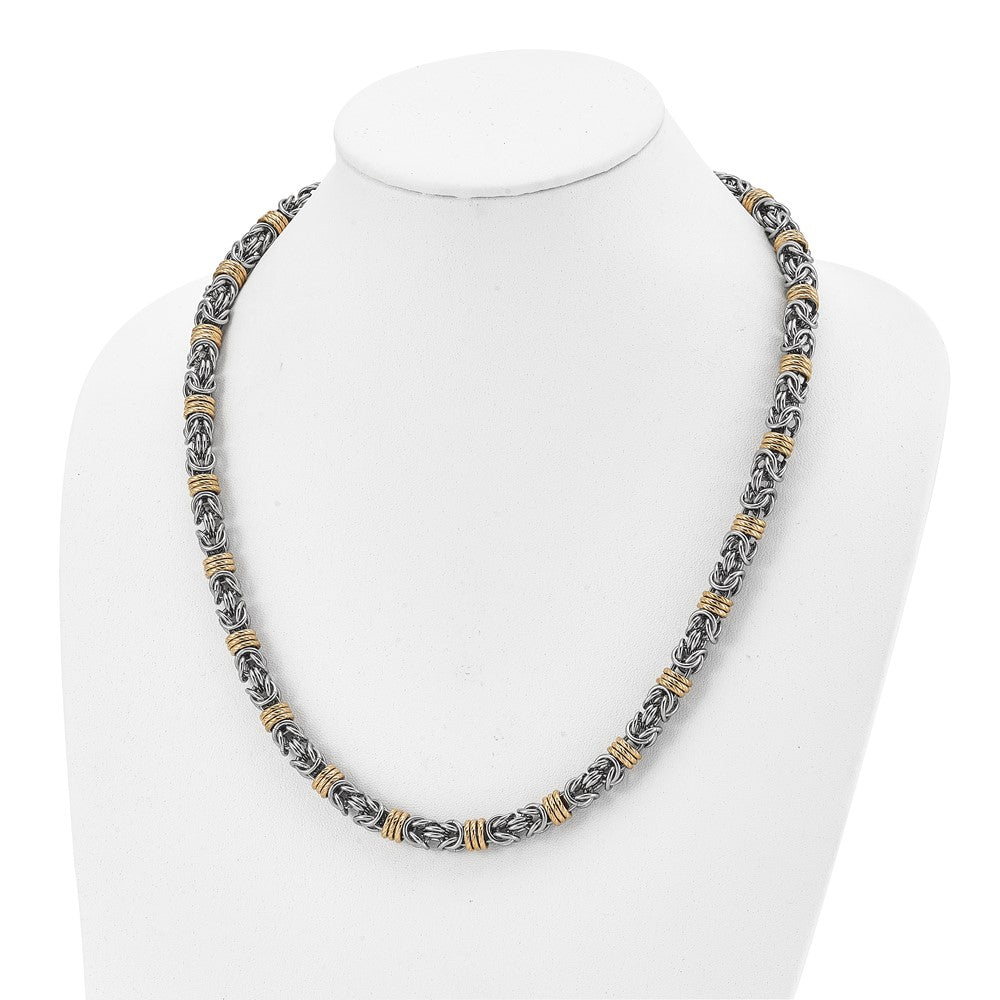 FJC Finejewelers Stainless Steel Fancy Polished Yellow IP-plated Necklace 24 Inches x 8.5 mm