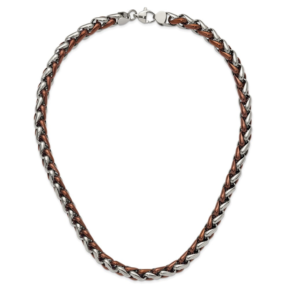 FJC Finejewelers Stainless Steel Open Link Polished Brown IP-plated Necklace 24 Inches x 10.78 mm