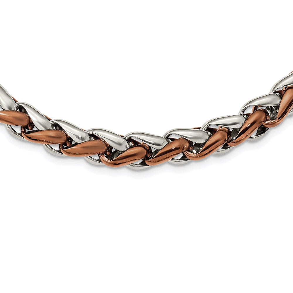 FJC Finejewelers Stainless Steel Open Link Polished Brown IP-plated Necklace 24 Inches x 10.78 mm