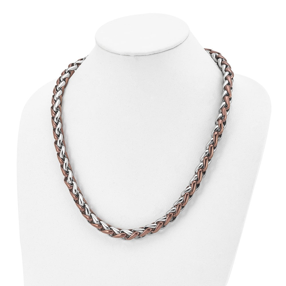 FJC Finejewelers Stainless Steel Open Link Polished Brown IP-plated Necklace 24 Inches x 10.78 mm