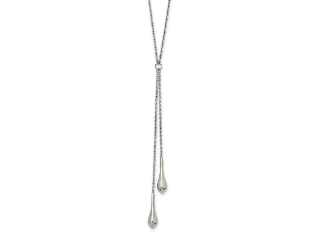 FJC Finejewelers Stainless Steel Fancy Polished with 3.5in Dangle 16.5in Necklace 19.5 Inches x 5.74 mm