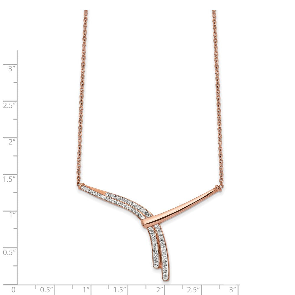 FJC Finejewelers Stainless Steel Rose IP Preciosa Crystal with 2in ext Fancy Necklace 19.75 Inches x 4.4 mm