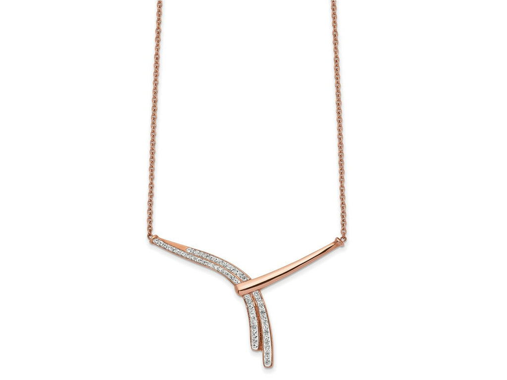 FJC Finejewelers Stainless Steel Rose IP Preciosa Crystal with 2in ext Fancy Necklace 19.75 Inches x 4.4 mm
