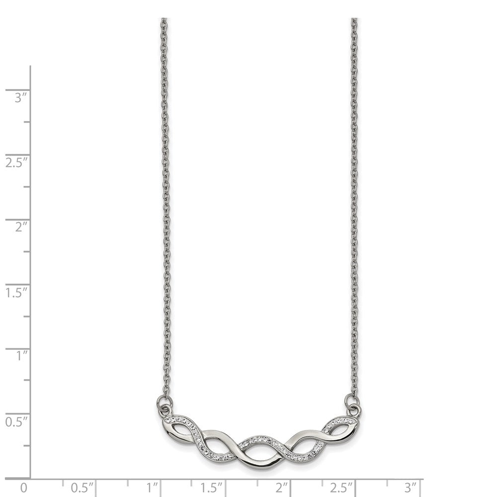 FJC Finejewelers Stainless Steel Fancy with Preciosa Crystal Necklace 18.5 Inches x 6.4 mm