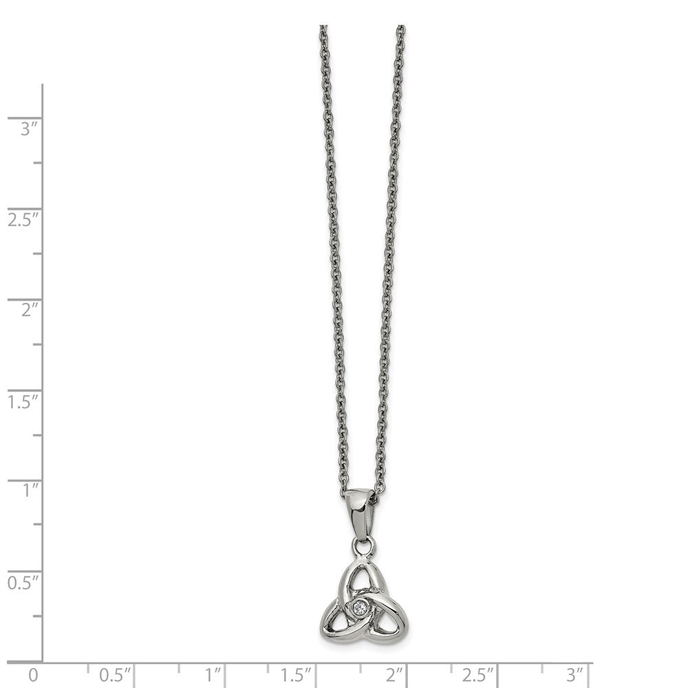 FJC Finejewelers Stainless Steel Cable with Preciosa Crystal Knot Necklace 17 Inches x 12.69 mm