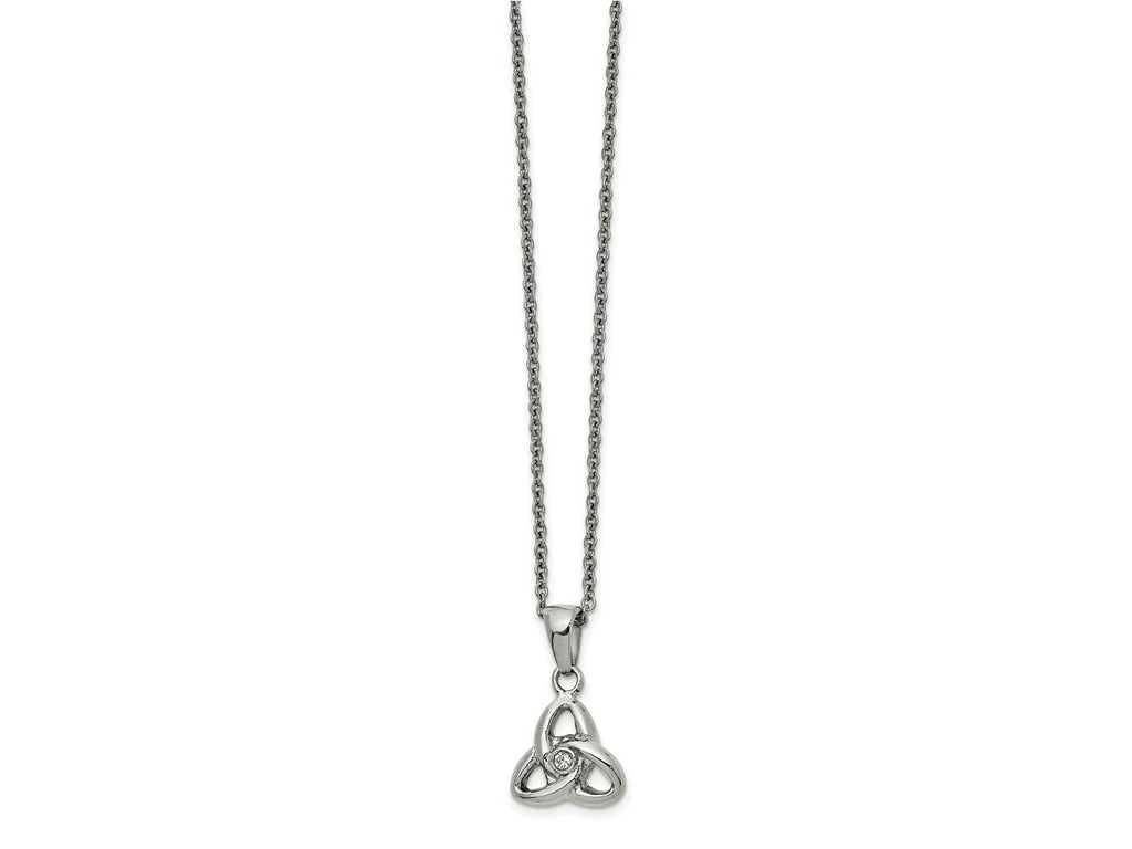 FJC Finejewelers Stainless Steel Cable with Preciosa Crystal Knot Necklace 17 Inches x 12.69 mm