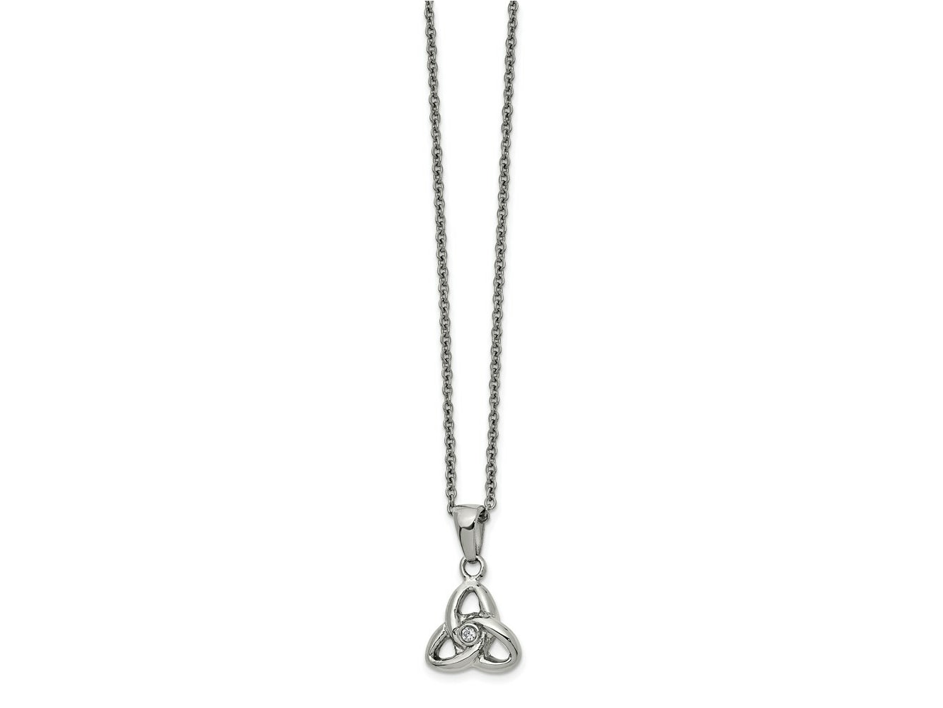 FJC Finejewelers Stainless Steel Cable with Preciosa Crystal Knot Necklace 17 Inches x 12.69 mm