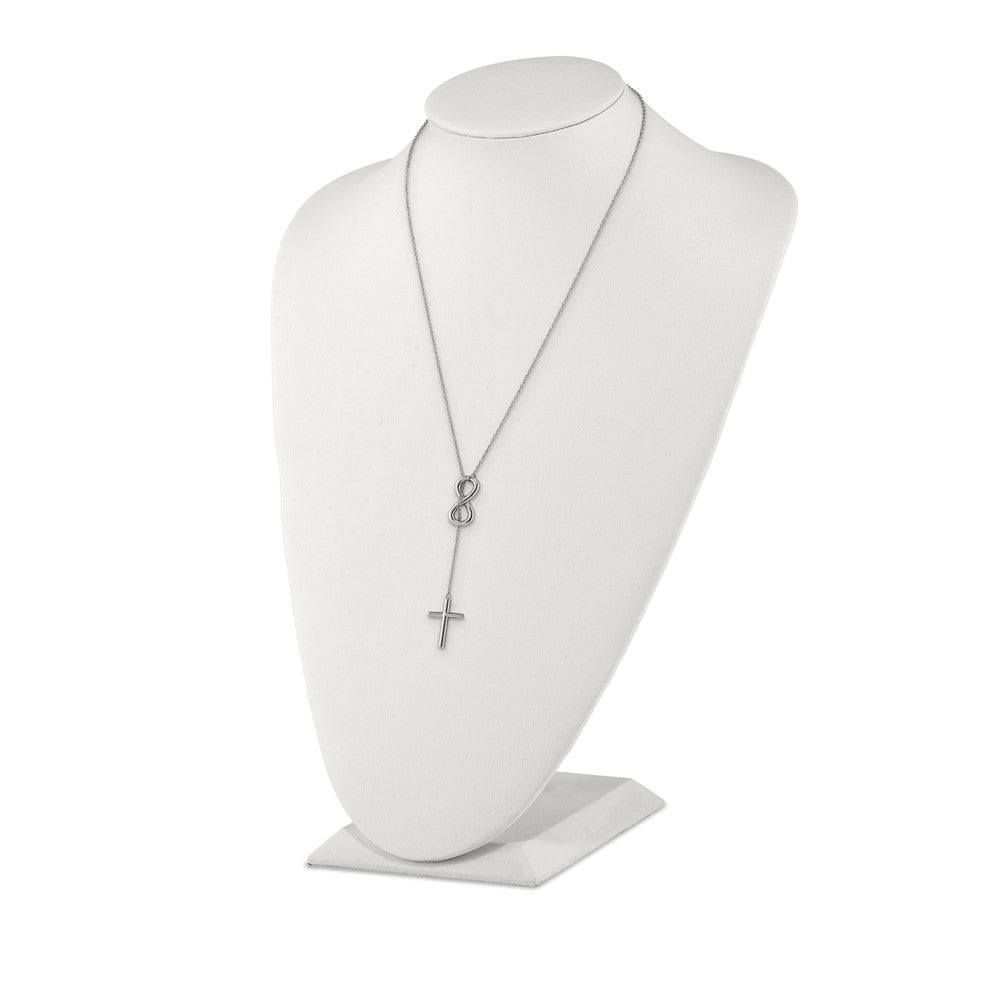 FJC Finejewelers Stainless Steel Cross Infinity Adjust. to 25in Slipon Necklace 25 Inches x 16 mm