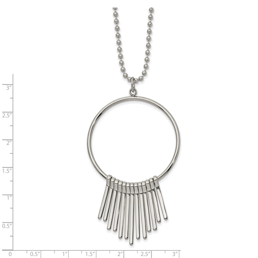 FJC Finejewelers Stainless Steel Ball Polished Circle Necklace 22 Inches x 43.58 mm
