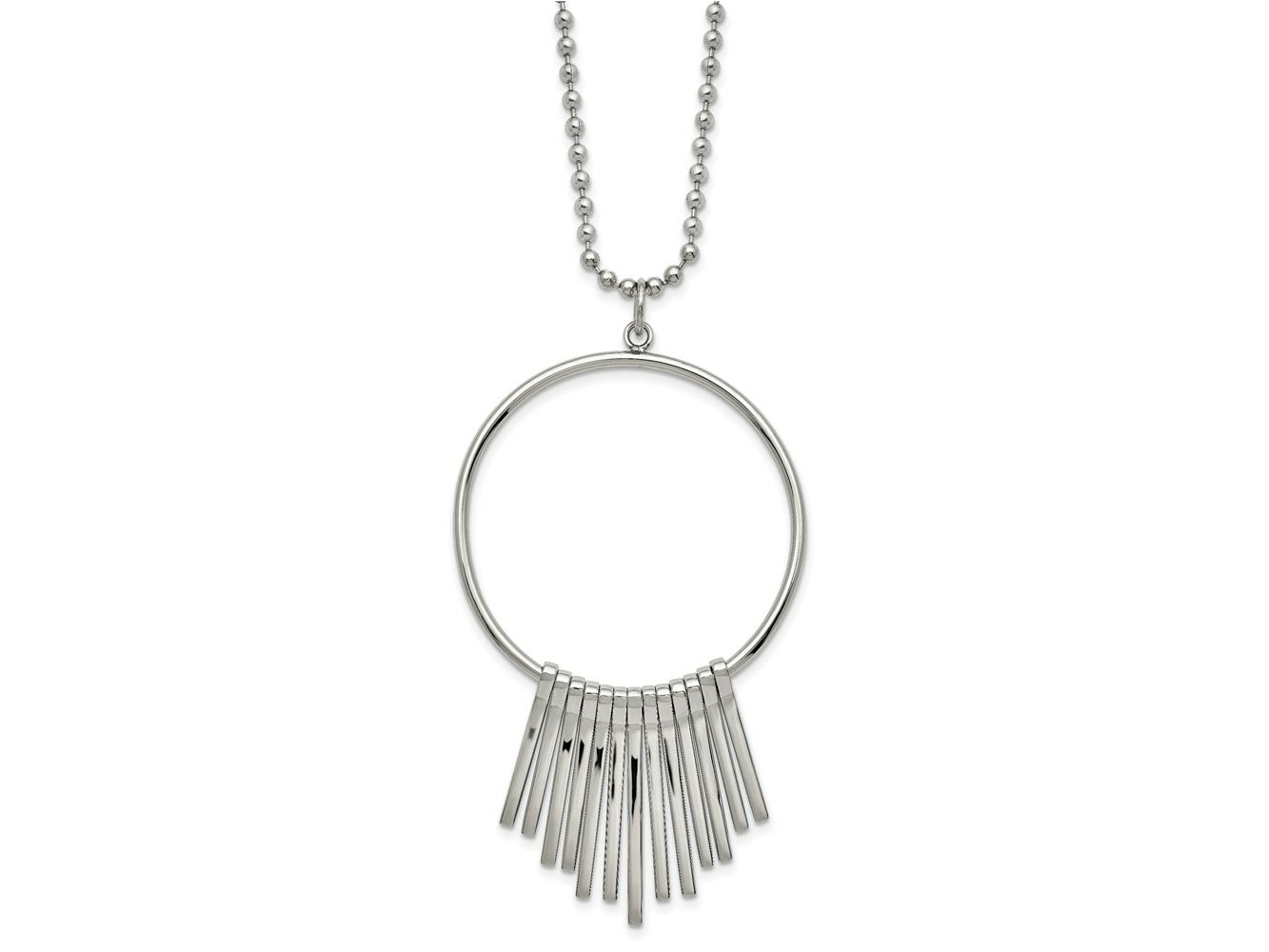 FJC Finejewelers Stainless Steel Ball Polished Circle Necklace 22 Inches x 43.58 mm