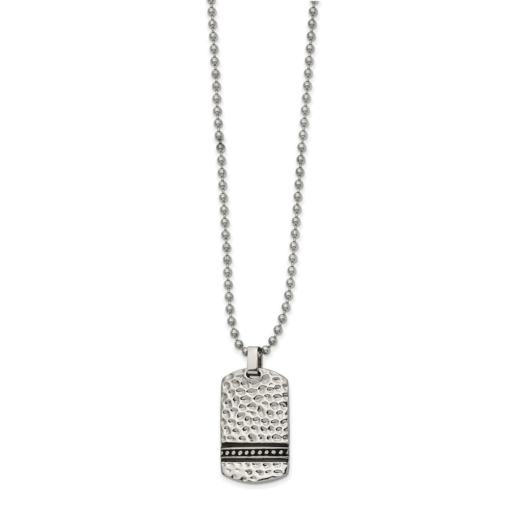 FJC Finejewelers Stainless Steel Enameled Ball Reversible Dog Tag Necklace 22 Inches x 18.19 mm