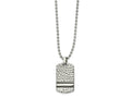 FJC Finejewelers Stainless Steel Enameled Ball Reversible Dog Tag Necklace 22 Inches x 18.19 mm