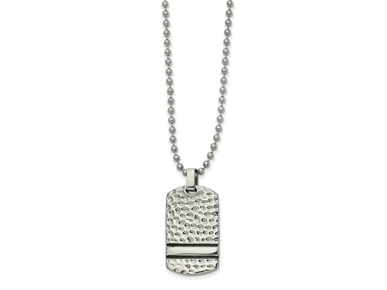 FJC Finejewelers Stainless Steel Enameled Ball Reversible Dog Tag Necklace 22 Inches x 18.19 mm