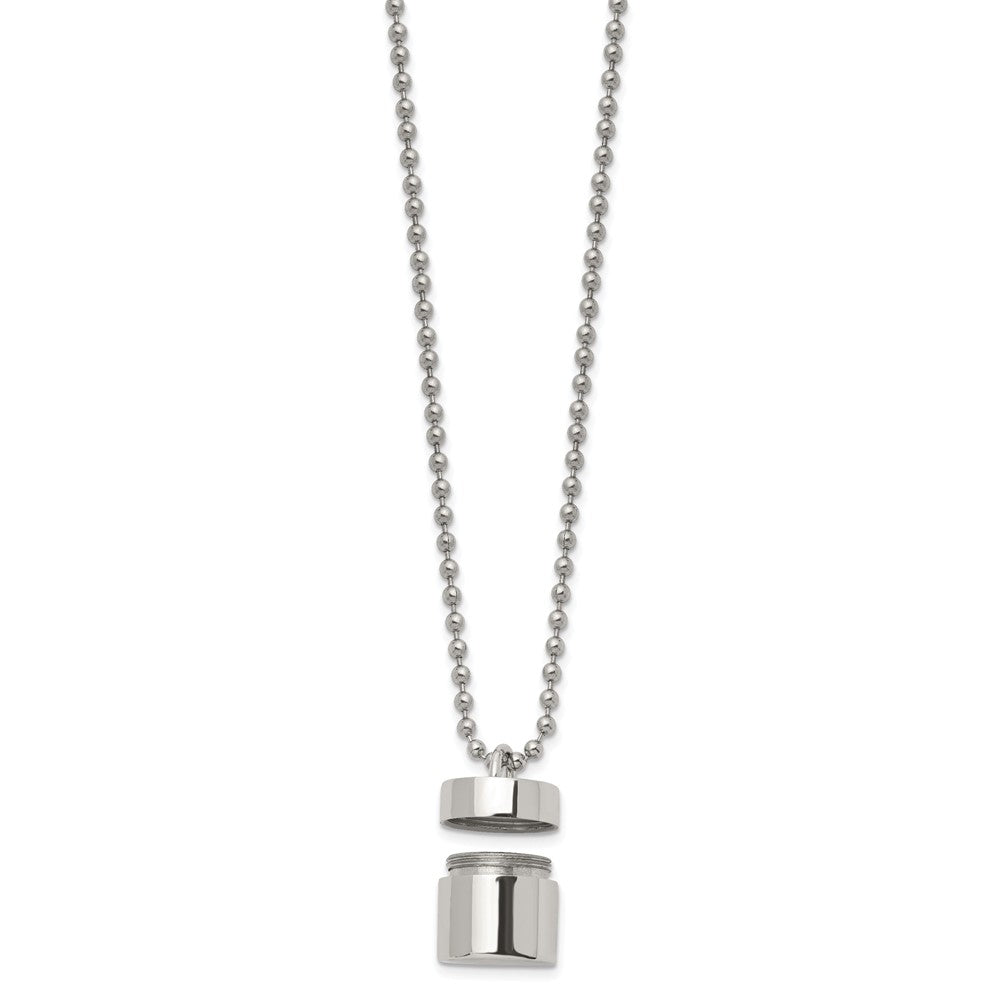 FJC Finejewelers Stainless Steel Polished Capsule that Opens Necklace 22 Inches x 15.02 mm