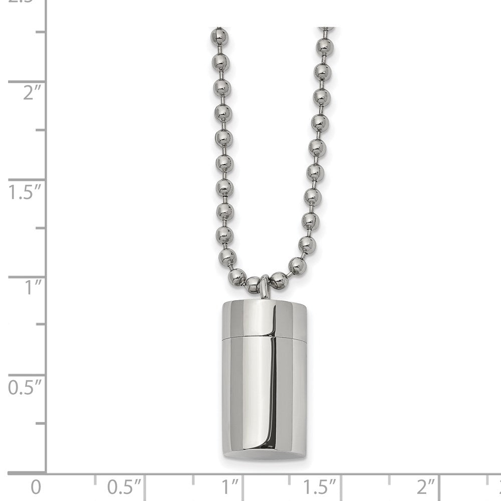 FJC Finejewelers Stainless Steel Ball Polished Capsule that Opens 22in Necklace 22 Inches x 10.97 mm