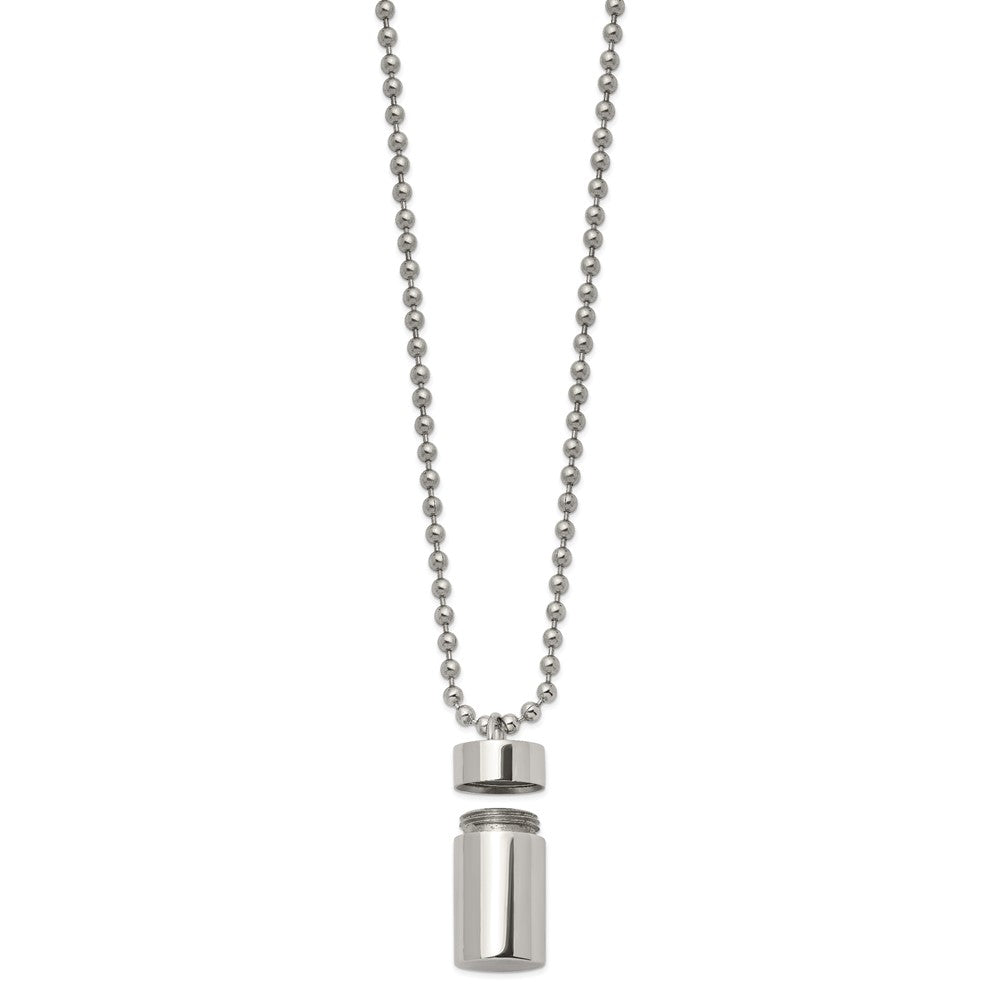 FJC Finejewelers Stainless Steel Ball Polished Capsule that Opens 22in Necklace 22 Inches x 10.97 mm