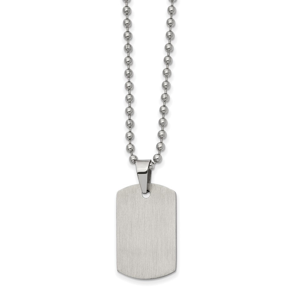 FJC Finejewelers Stainless Steel Brushed and Reversible Dog Tag Necklace 22 Inches x 15.97 mm