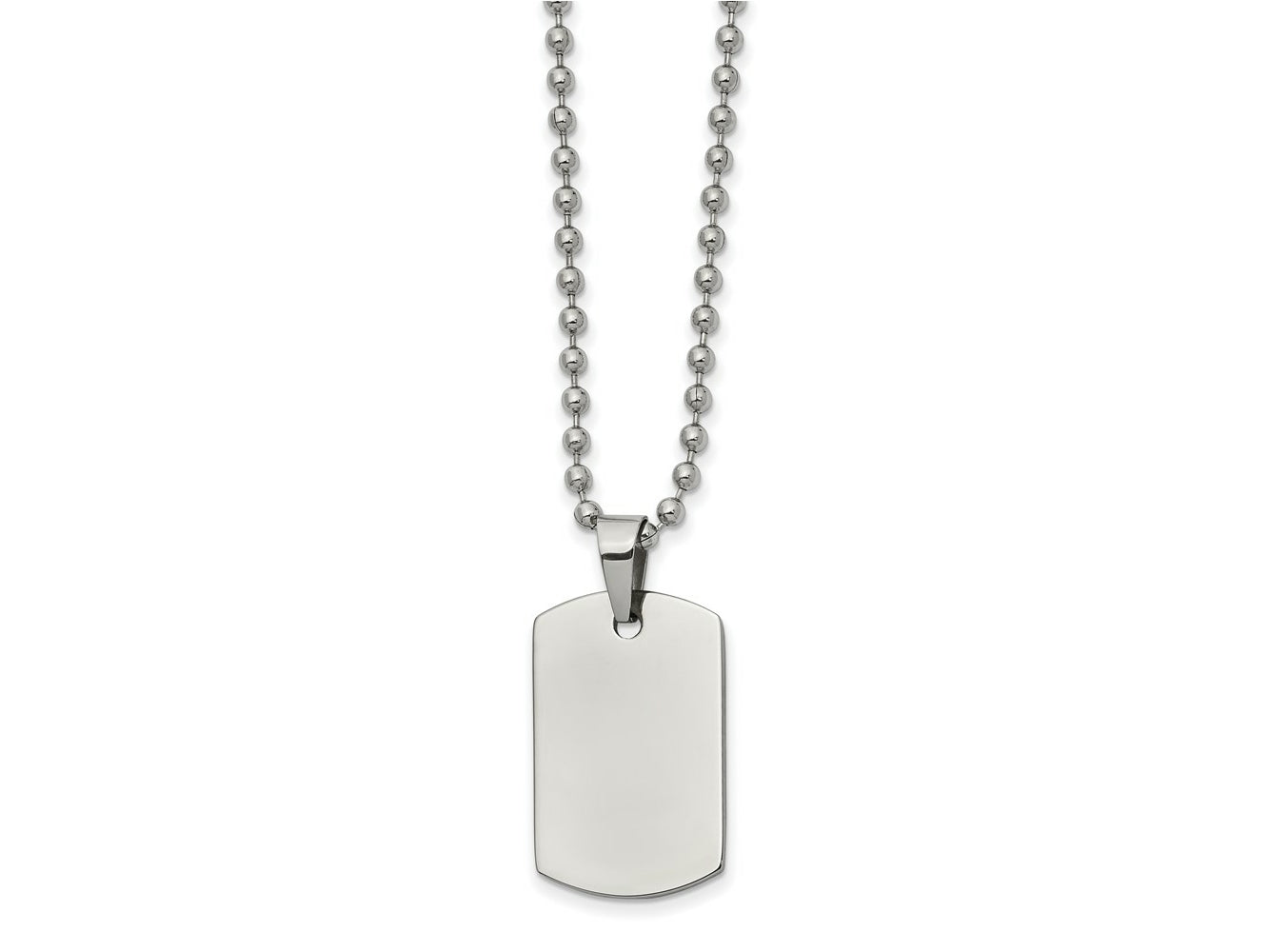 FJC Finejewelers Stainless Steel Brushed and Reversible Dog Tag Necklace 22 Inches x 15.97 mm