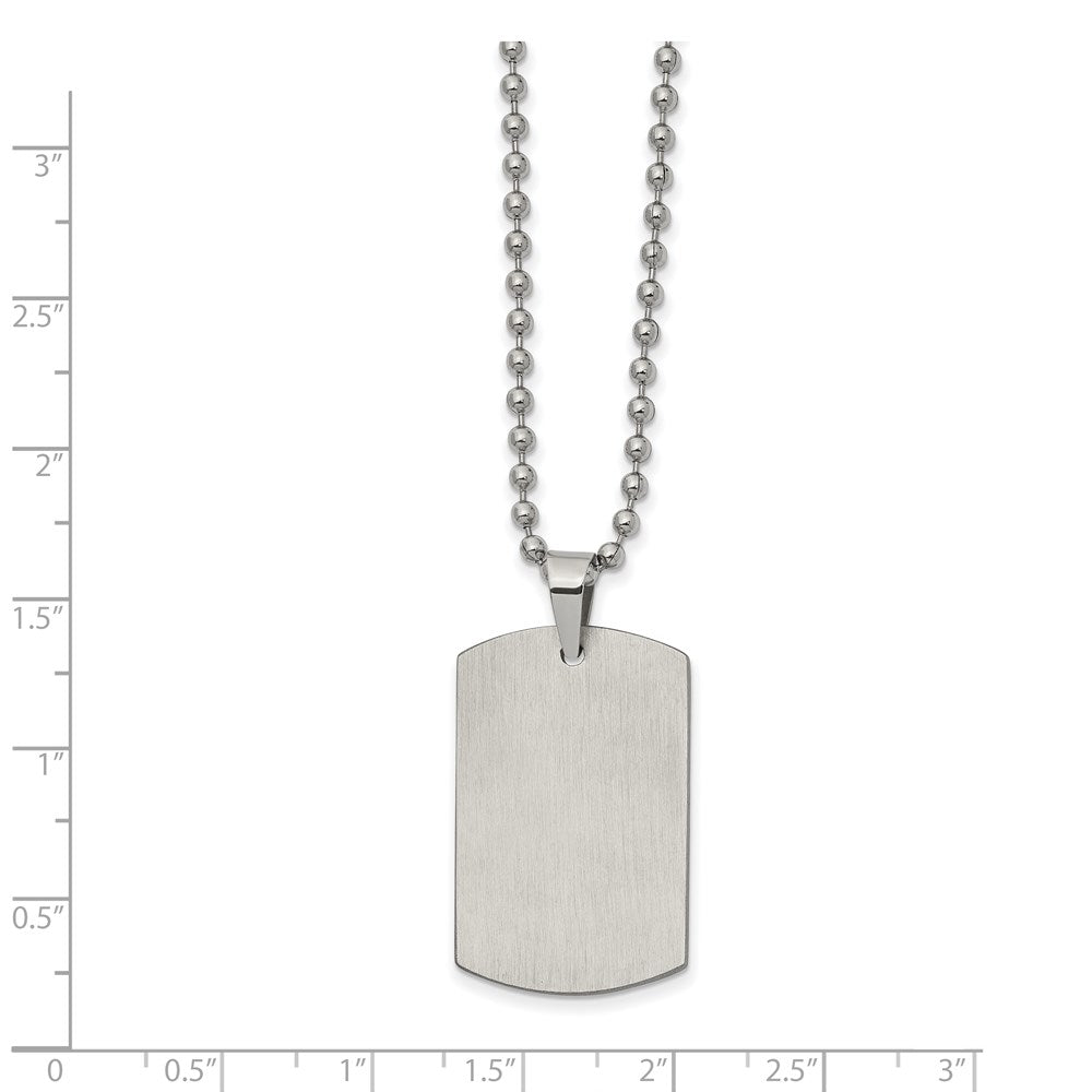 FJC Finejewelers Stainless Steel Ball Brushed and Reversible Dog Tag Necklace 22 Inches x 20.16 mm