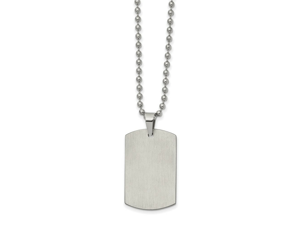 FJC Finejewelers Stainless Steel Ball Brushed and Reversible Dog Tag Necklace 22 Inches x 20.16 mm