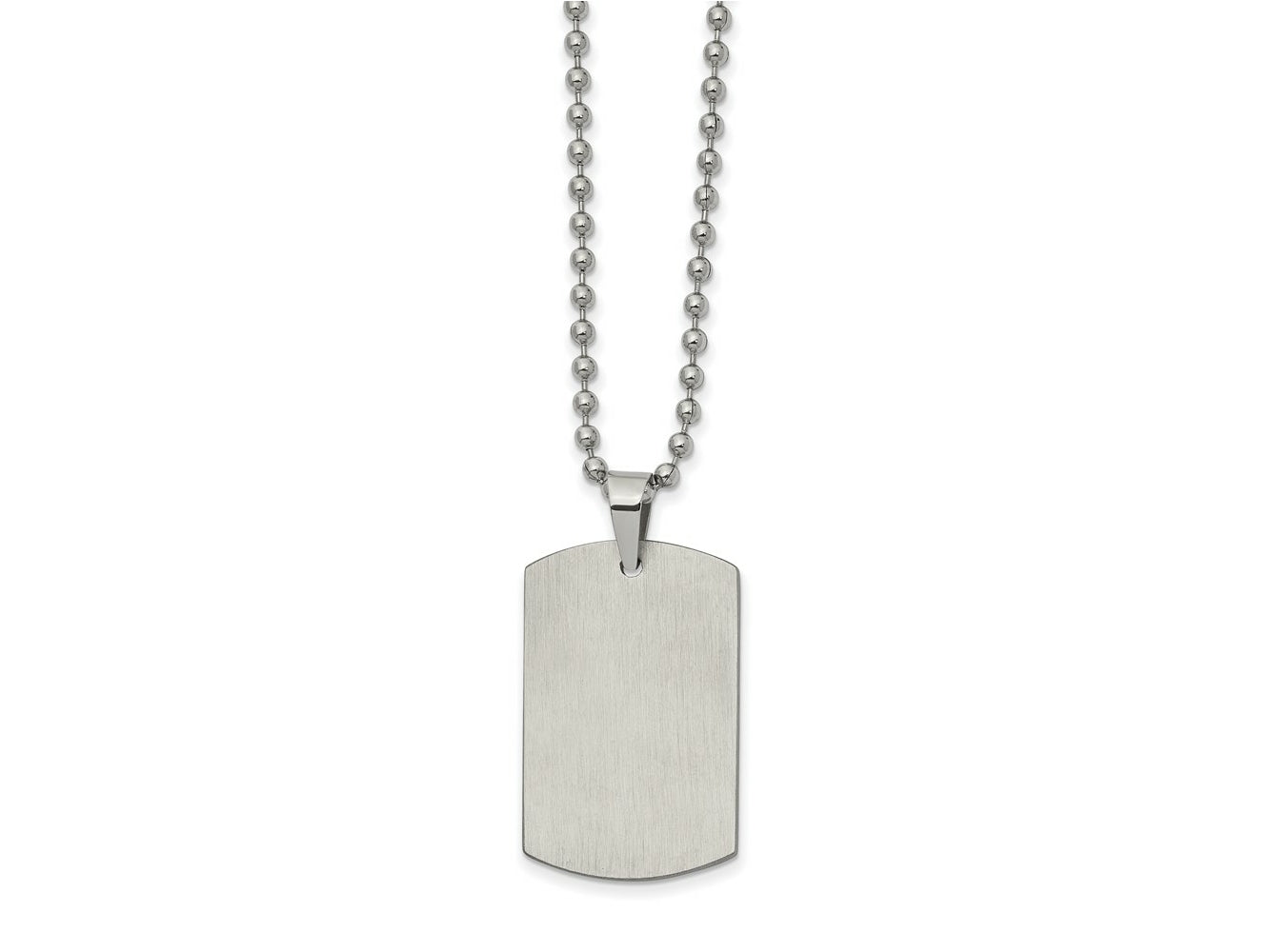 FJC Finejewelers Stainless Steel Ball Brushed and Reversible Dog Tag Necklace 22 Inches x 20.16 mm