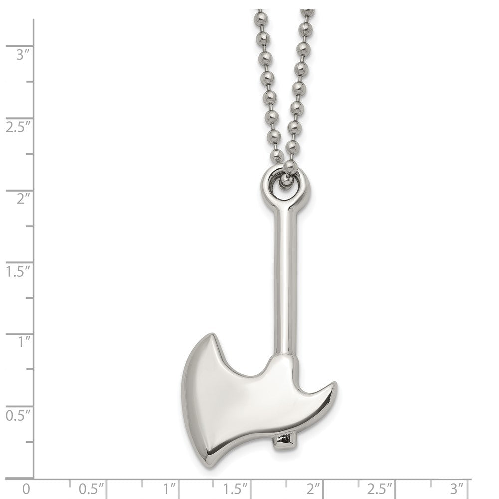 FJC Finejewelers Stainless Steel Polished Hatchet Necklace 22 Inches x 26.83 mm