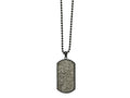 FJC Finejewelers Stainless Steel Ball Black IP with Sedimentary Rock Dog Tag Necklace 24 Inches x 23.96 mm
