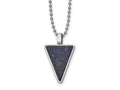 FJC Finejewelers Stainless Steel Fancy Polished with Genuine Lapis Triangle Necklace 22 Inches x 23.59 mm