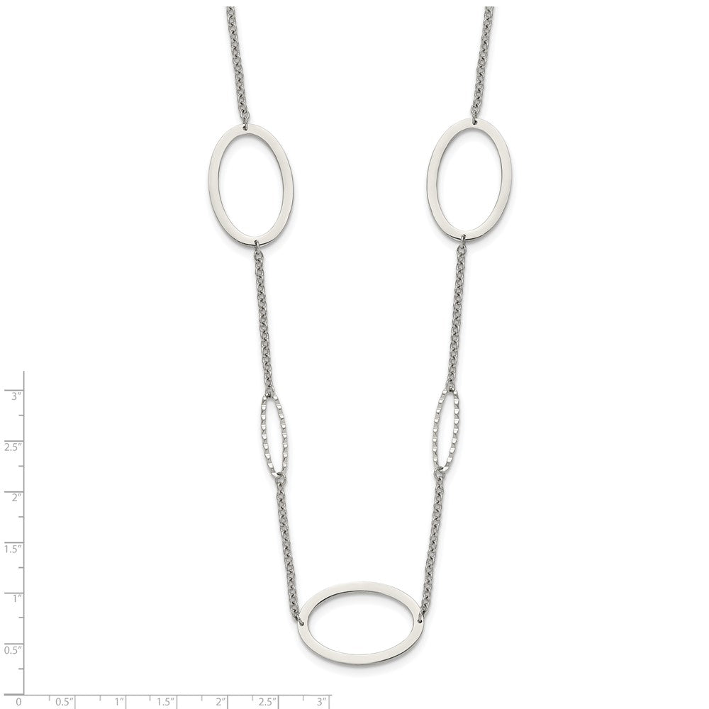 FJC Finejewelers Stainless Steel Cable Polished Fancy Oval Link Necklace 38 Inches x 20.1 mm