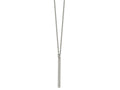 FJC Finejewelers Stainless Steel Bar Polished with CZ BAR Necklace 16 Inches x 1.3 mm