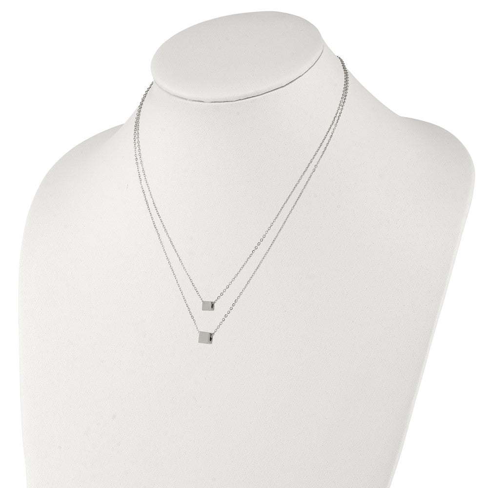 FJC Finejewelers Stainless Steel Fancy Two Strand Necklace 19 Inches x 5.95 mm