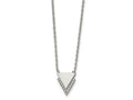 FJC Finejewelers Stainless Steel Cable with CZ Double Triangles Necklace 16.5 Inches x 1.9 mm
