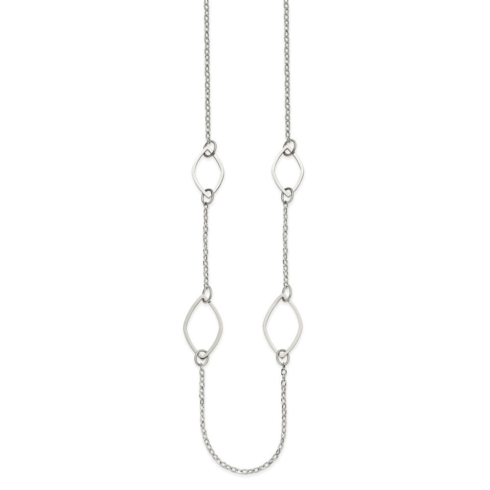 FJC Finejewelers Stainless Steel Polished Fancy Link Necklace 36 Inches x 1.4 mm