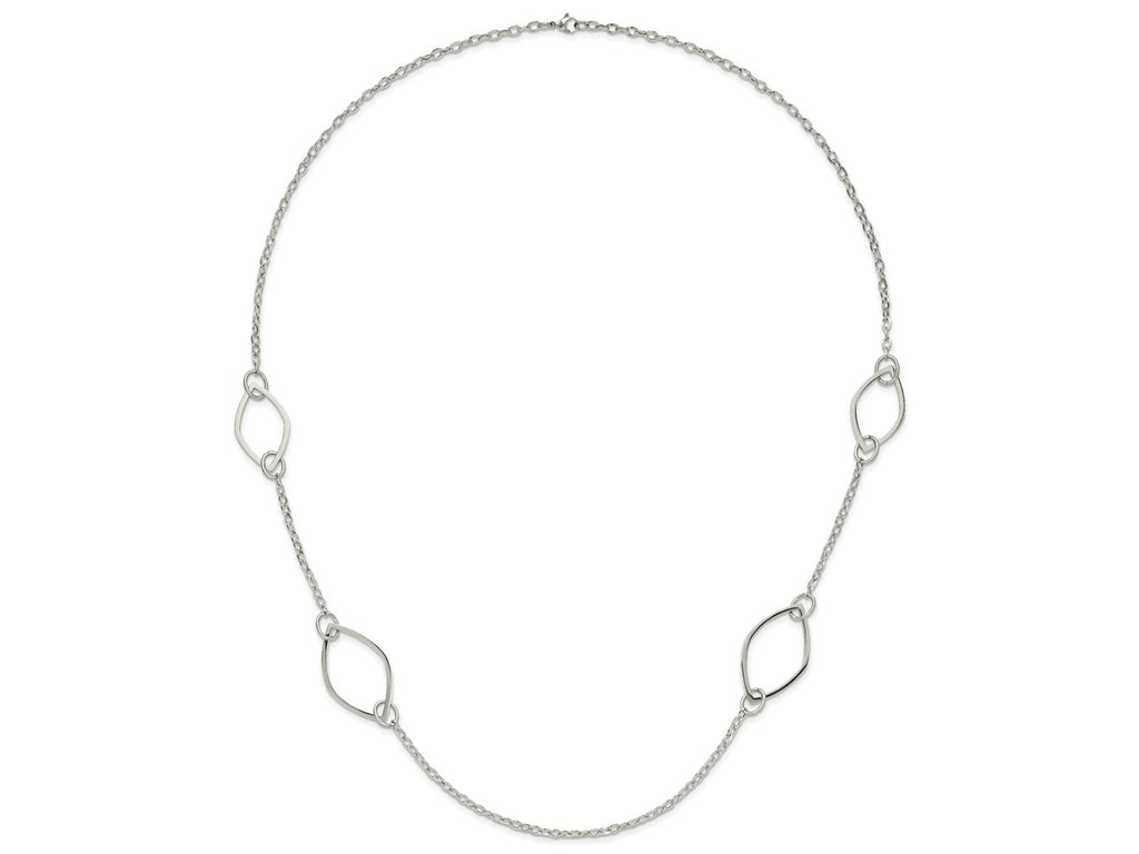 FJC Finejewelers Stainless Steel Polished Fancy Link Necklace 36 Inches x 1.4 mm
