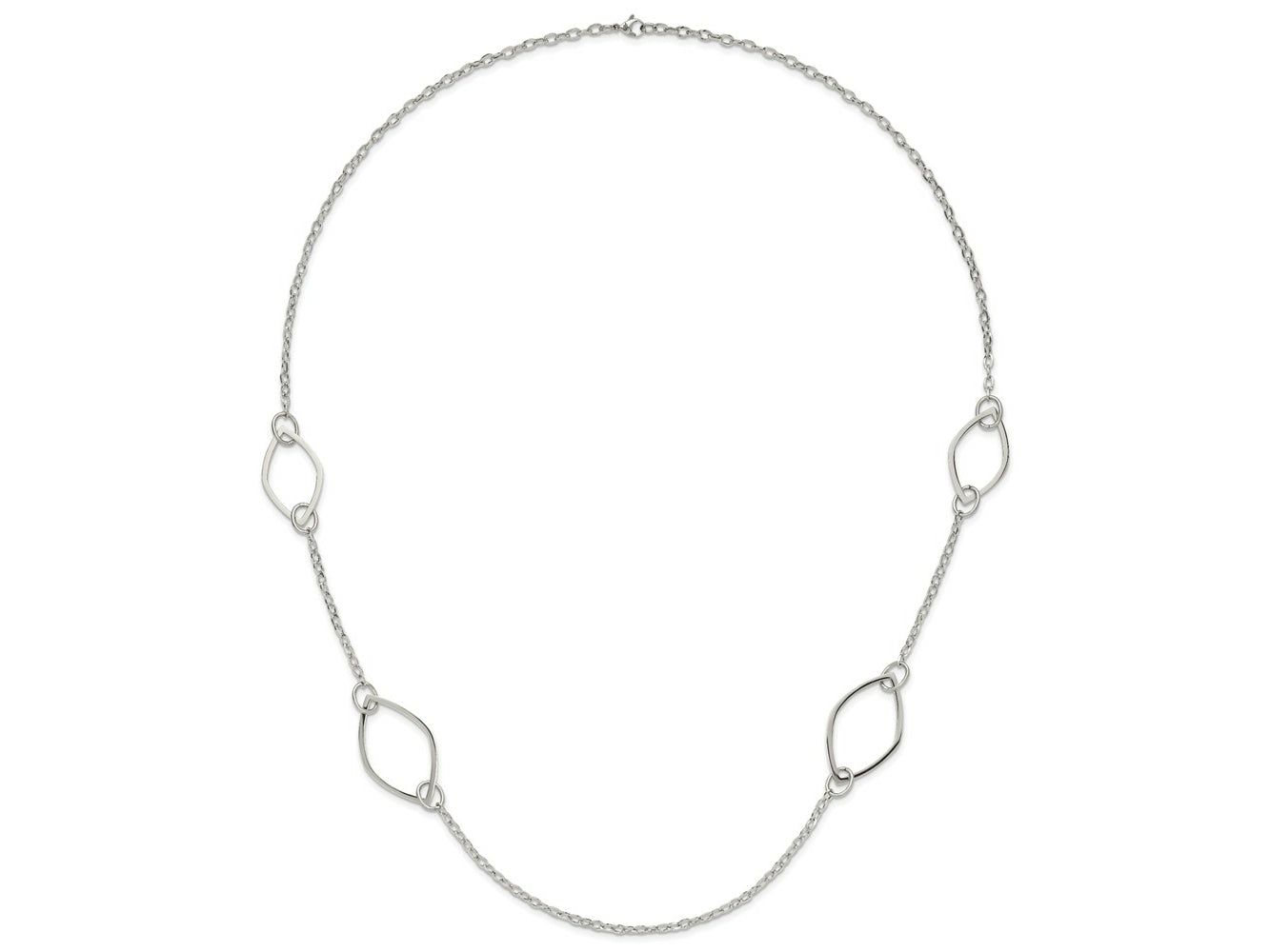FJC Finejewelers Stainless Steel Polished Fancy Link Necklace 36 Inches x 1.4 mm