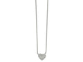 FJC Finejewelers Stainless Steel Polished with CZ Heart Necklace 19.5 Inches x 11 mm