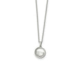 FJC Finejewelers Stainless Steel Floating Crystal Heart 16in with 2in ext Necklace 18 Inches x 12 mm
